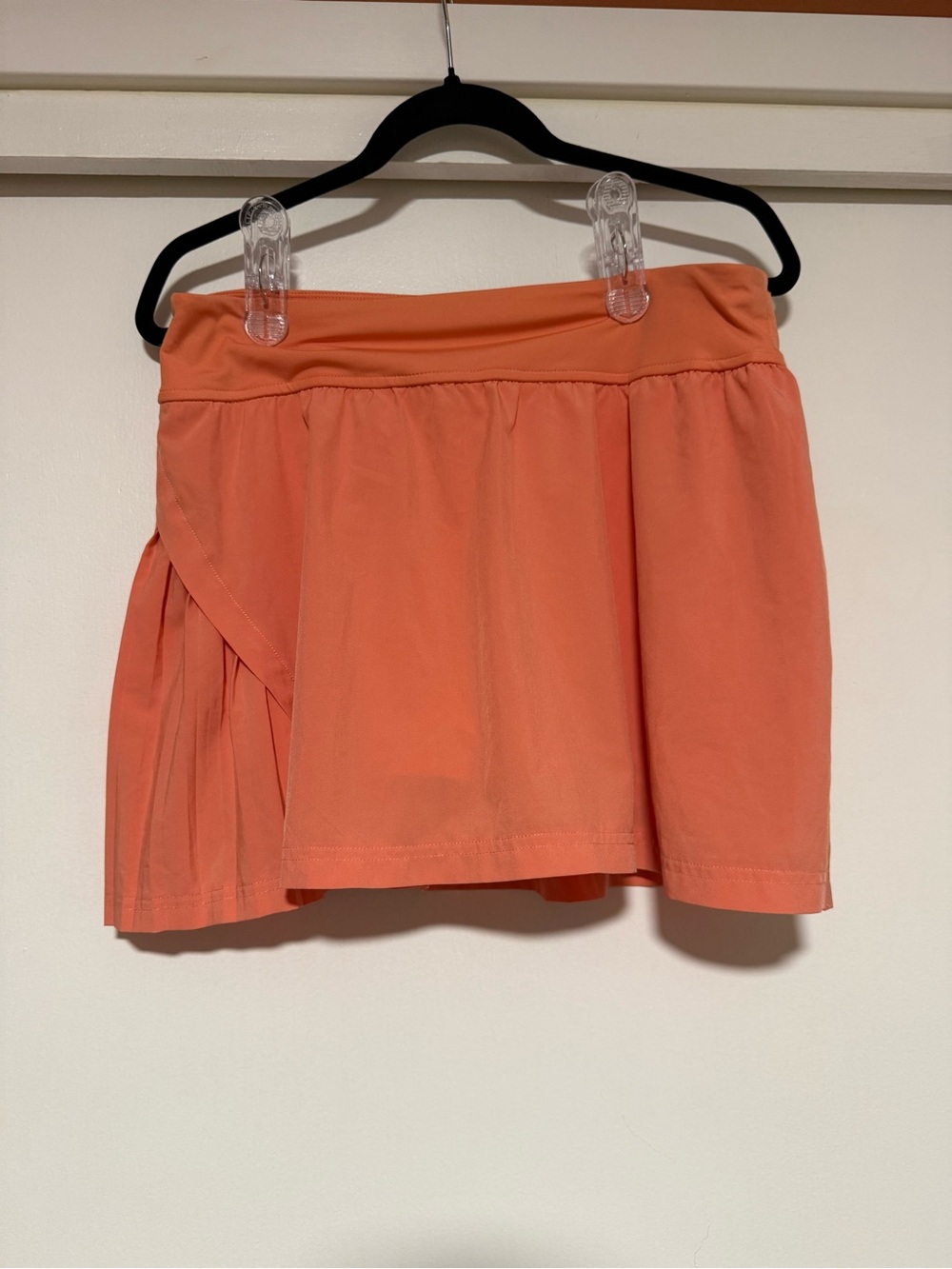 Xersion Coral-Orange Mini Skirt with Side Pleat